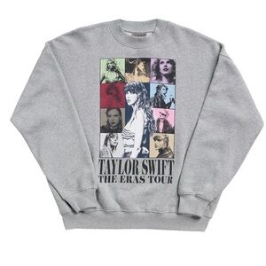 Taylor Swift Eras Tour Sweatshirt Gray Crewneck Taylor Swift Merch Size SMALL